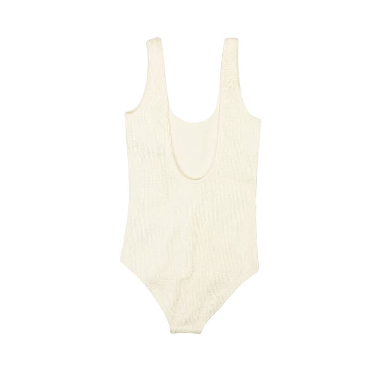 Bottega Veneta Crinkle One Piece Swimsuit White