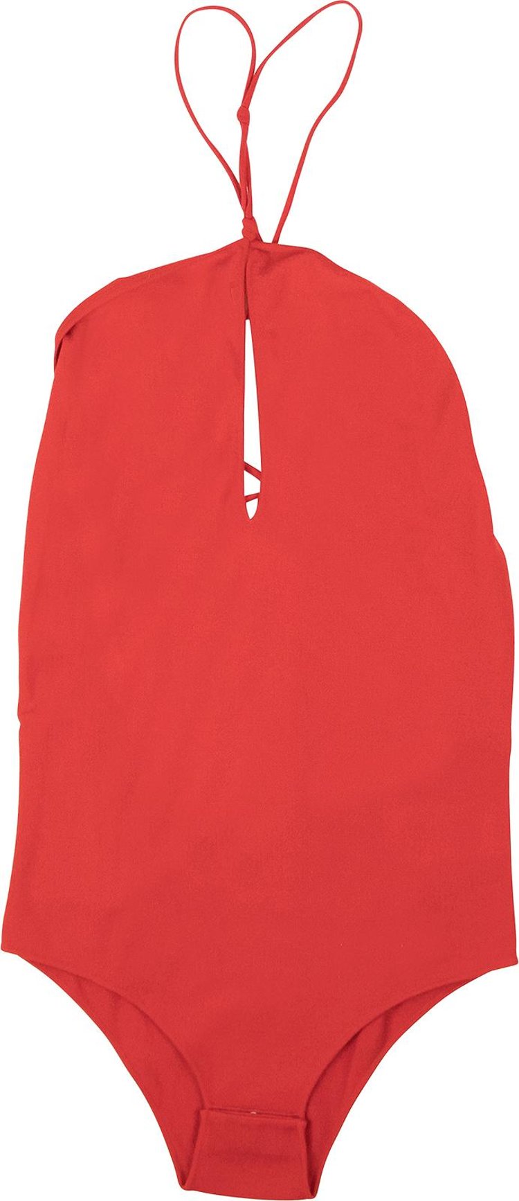 Bottega Veneta Knit V Neck Bodysuit Swimsuit 'Red'
