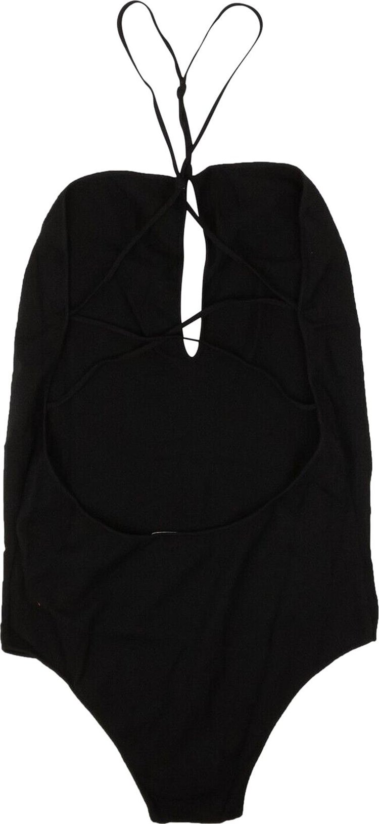 Bottega Veneta Knit V Neck Bodysuit Swimsuit Black