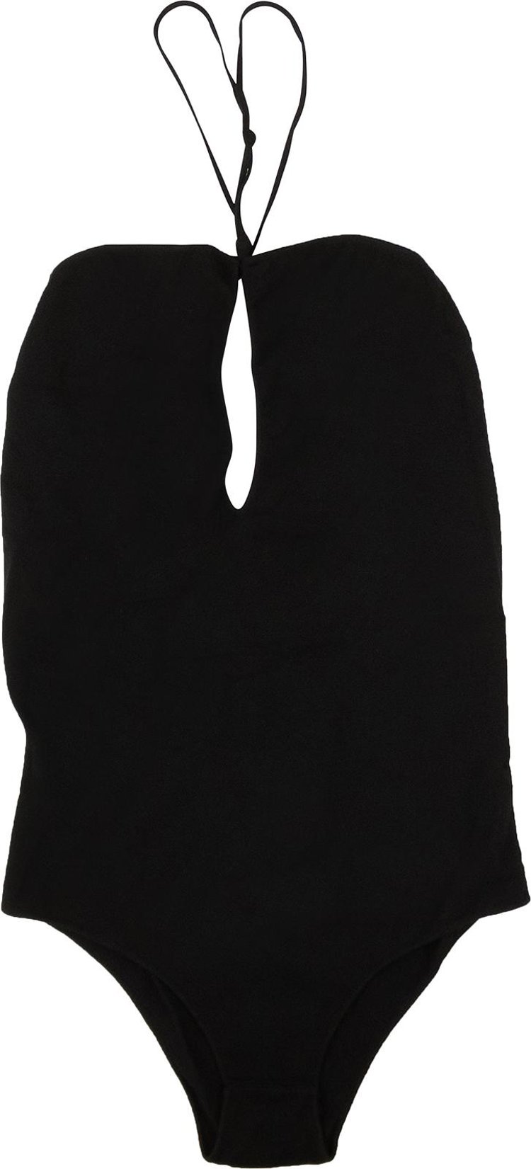 Bottega Veneta Knit V Neck Bodysuit Swimsuit Black