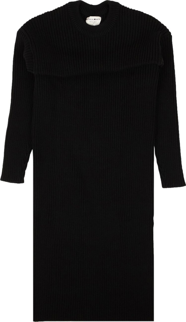 Bottega Veneta Ribbed Open Back Midi Sweater Dress 'Black'