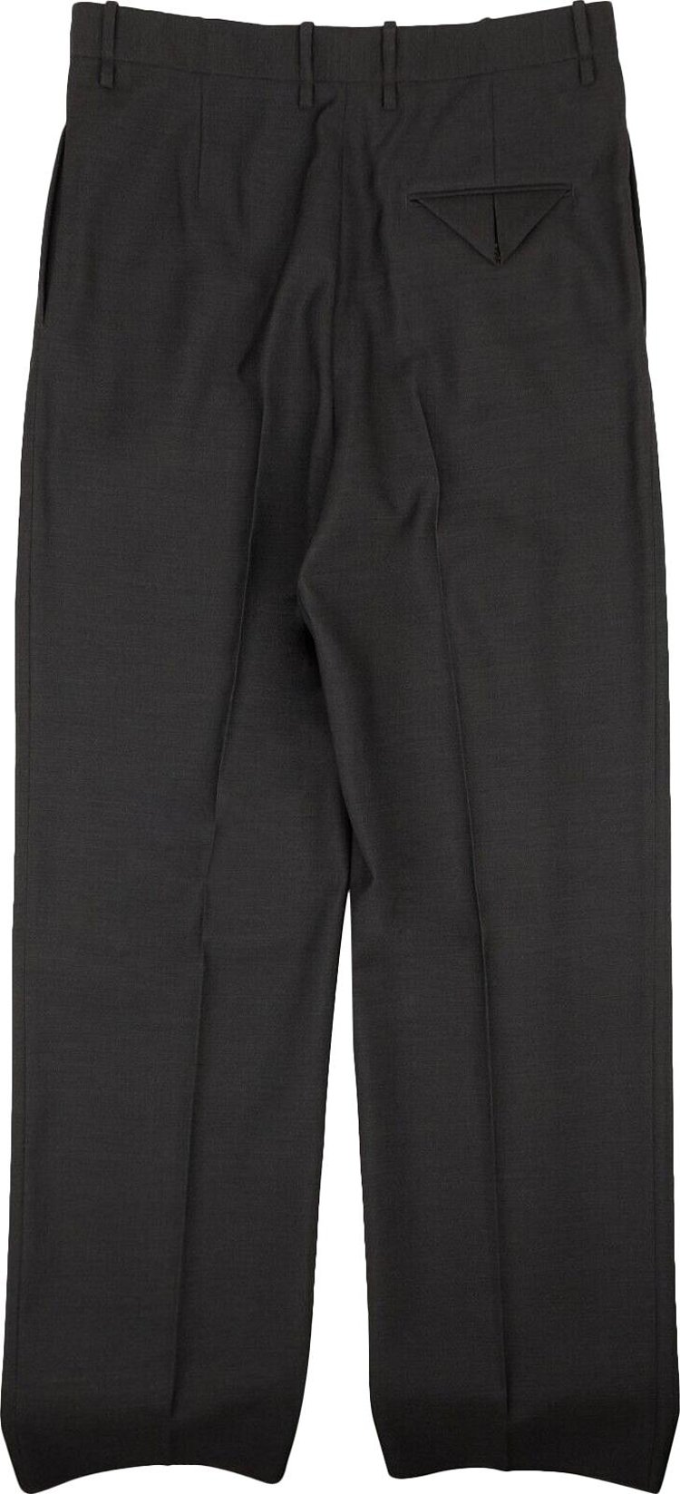 Bottega Veneta Wool Travel Straight Pants Charcoal Grey