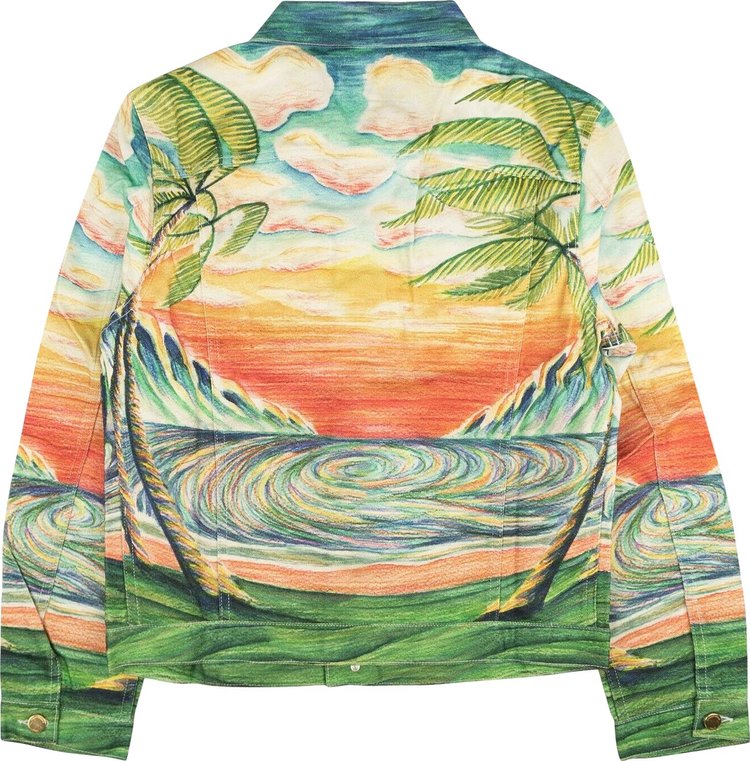 Casablanca Multicolor Printed Denim Jacket Huakai