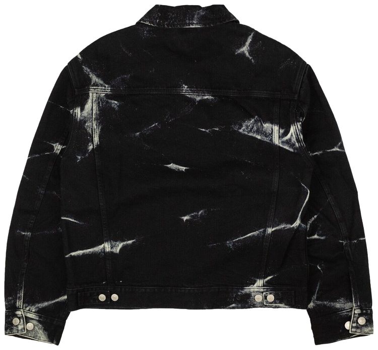 Dries Van Noten Vuskin Printed Denim Jacket Black