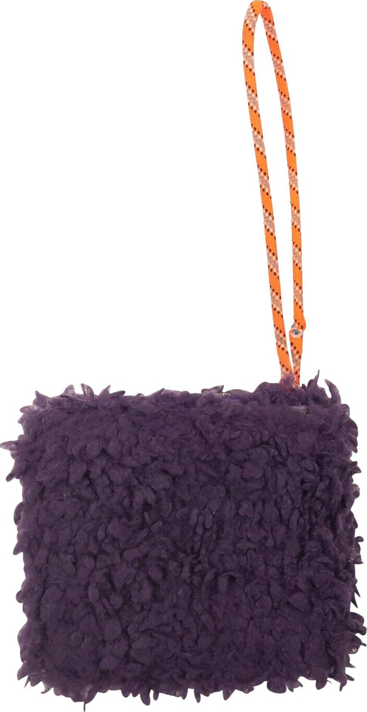 MM6 Maison Margiela Sherpa Small Zip Around Wallet Purple