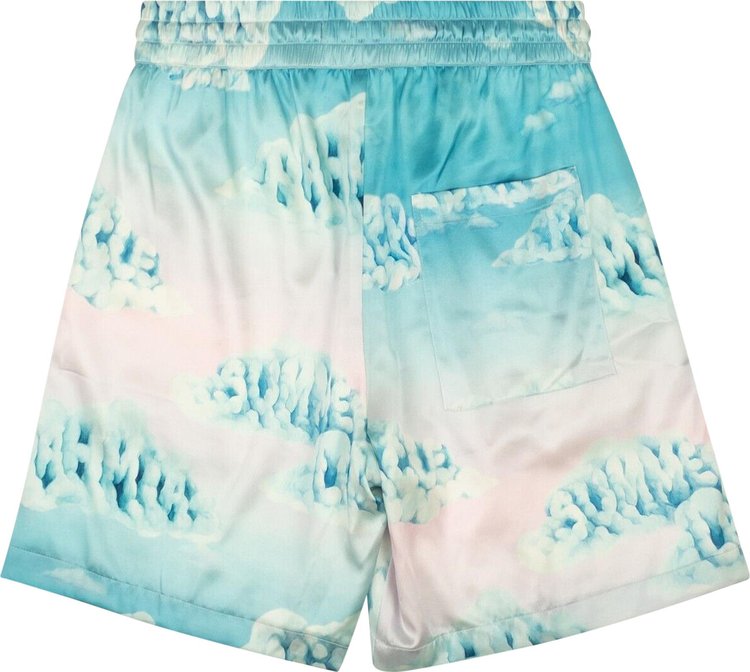 Nahmias Silk Cloud Design Shorts Light Blue