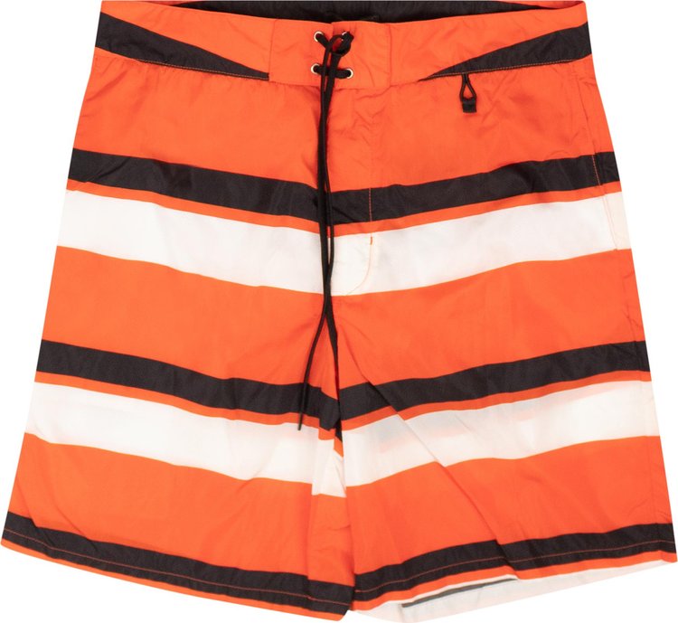 Prada Nylon Striped Swim Shorts 'Orange'