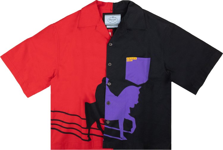 Prada Horse Double Match Shirt 'Black/Red/Purple'