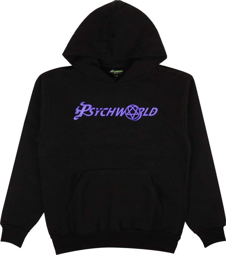 Psychworld Star Logo Hoodie Sweatshirt 'Black/Purple'
