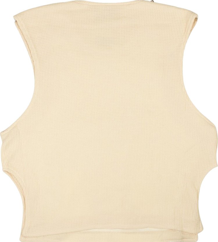 Who Decides War Waffle Knit Stealth Sleeveless Vest Cream