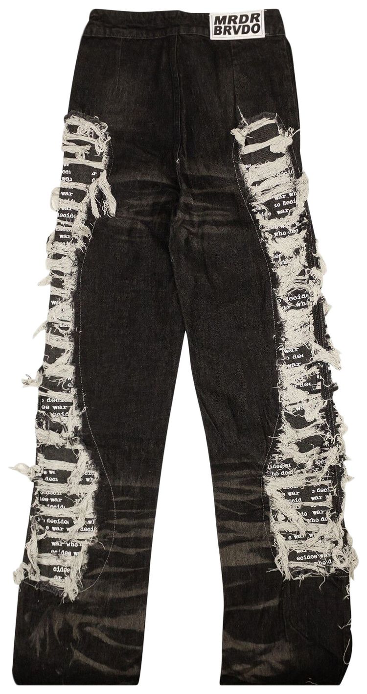 Who Decides War Paneled Distressed Denim Jeans Black