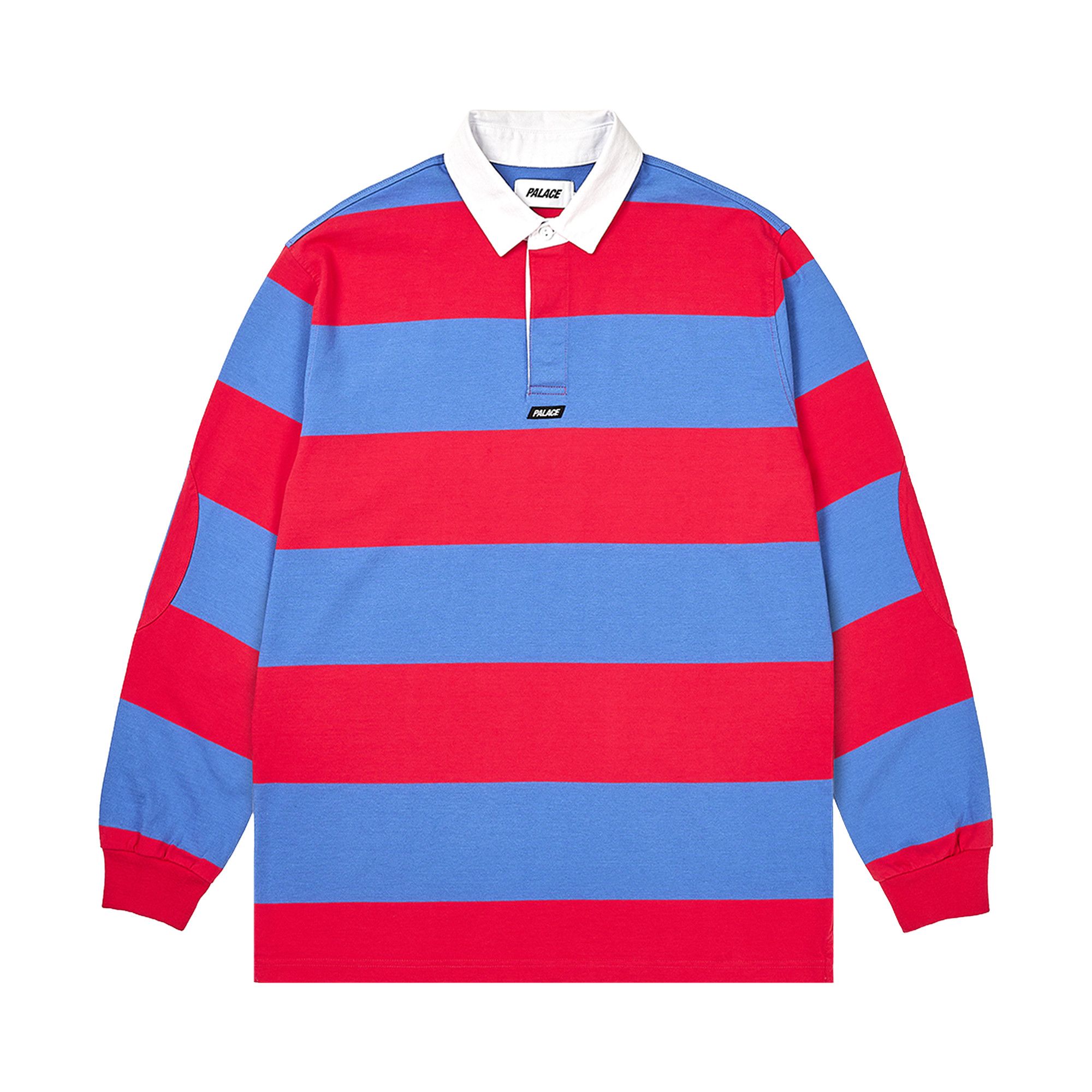Buy Palace Elbow Stripe Rugby 'Blue/Red' - P26ES010 | GOAT