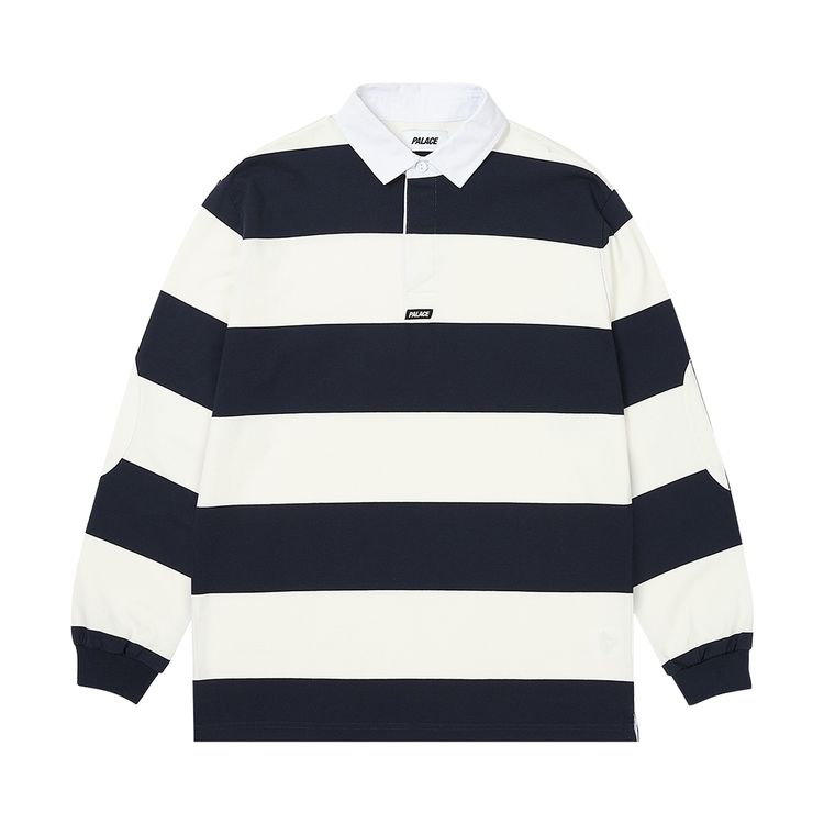 Palace Elbow Stripe Rugby WhiteNavy