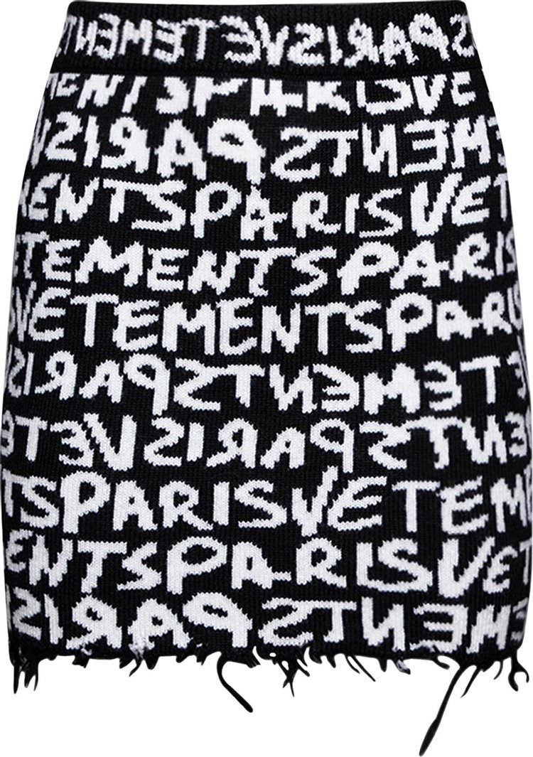 Vetements Graffiti Monogram Mini Skirt 'Black/White'