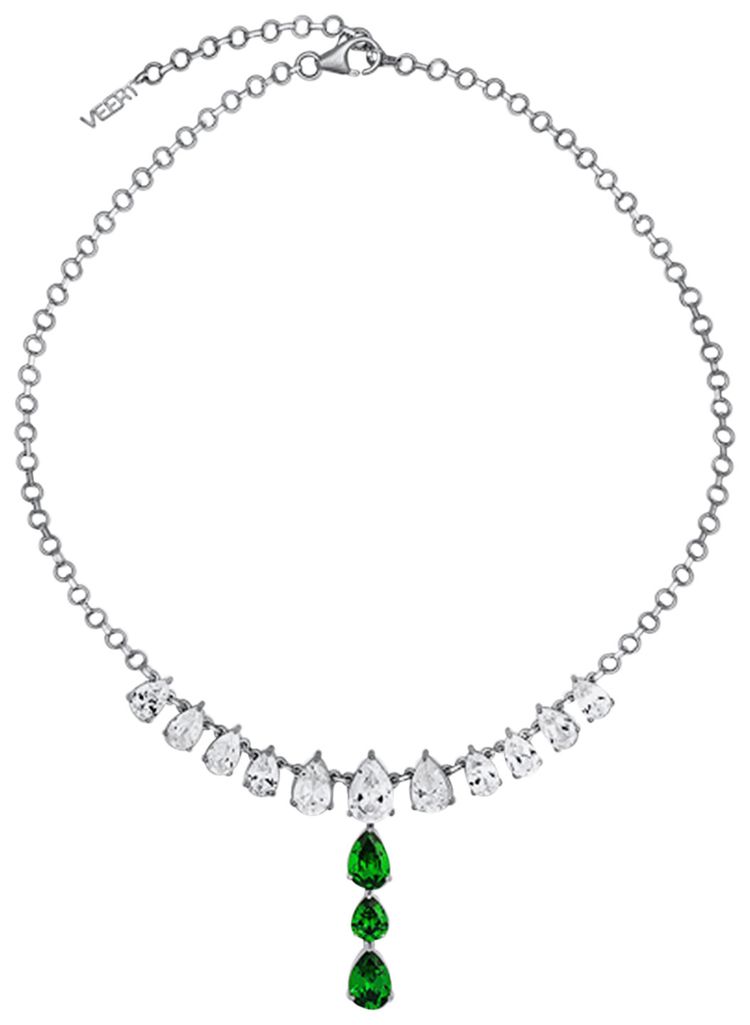 VEERT The Drop Chain White GoldGreen
