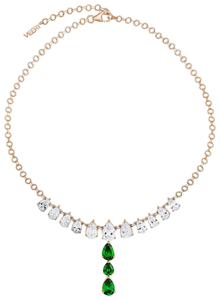 VEERT The Drop Chain 'Yellow Gold/Green'