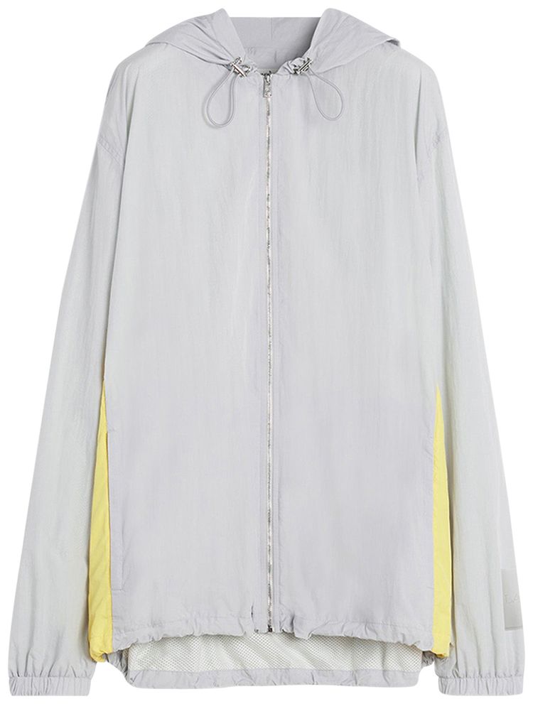 Lanvin Zipped Nylon Hoodie Eagle Grey