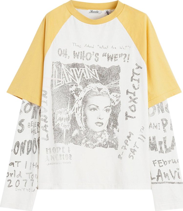 Lanvin Printed Long Sleeeved Tee Corn