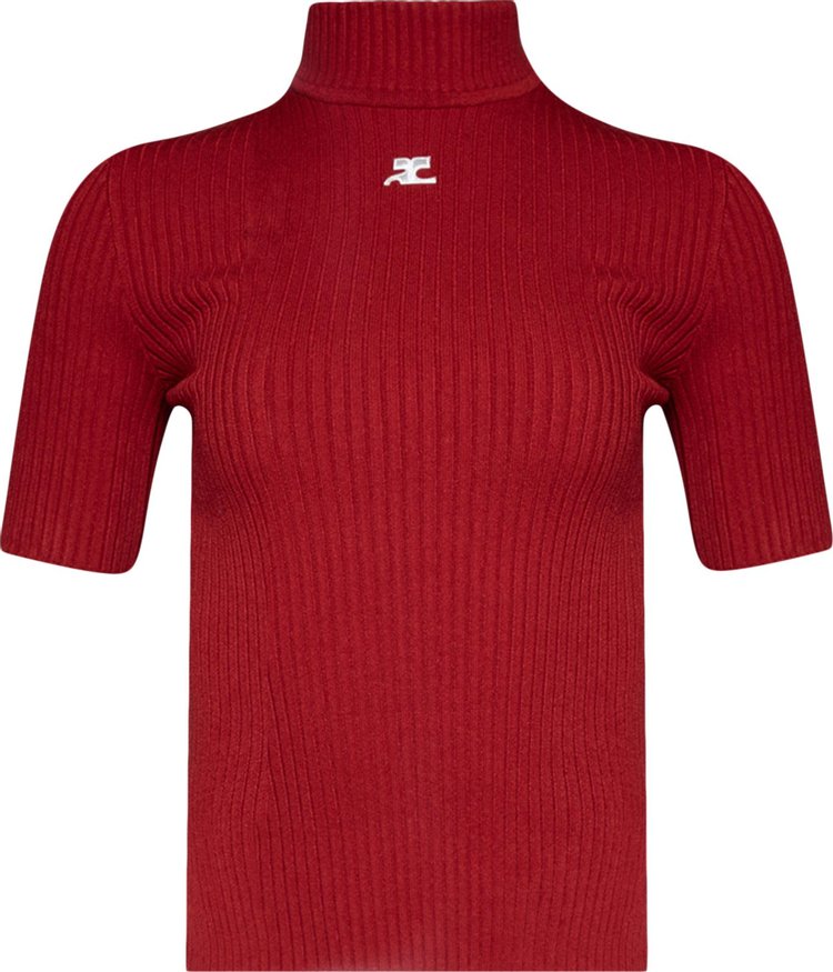Courrèges Reedition Knit Short-Sleeve Jumper 'Red'