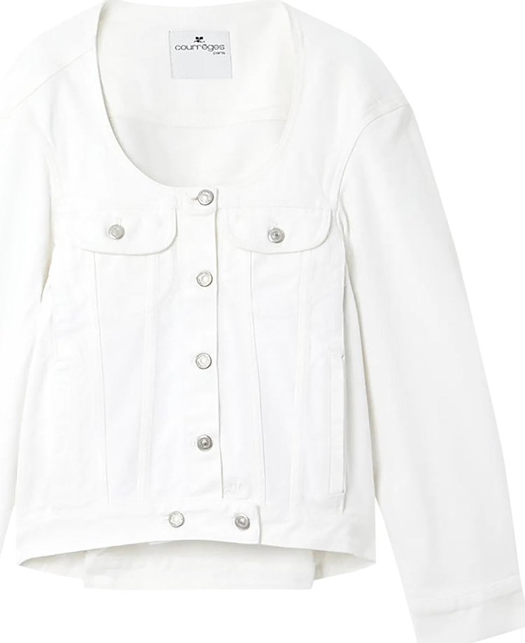 Courrèges Cocoon Denim Jacket 'Heritage White'