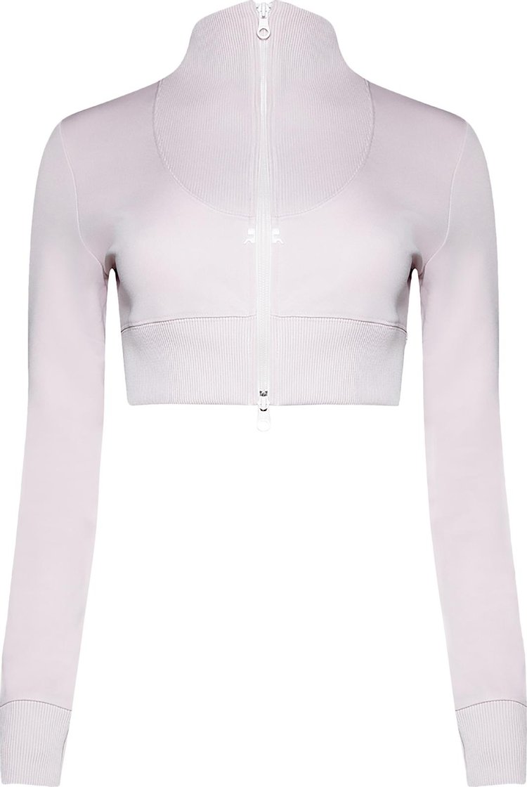 Courrèges Maxi Rib Tracksuit Cropped Jacket 'Powder Pink'