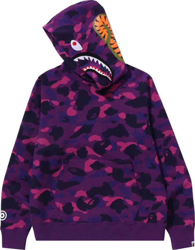 BAPE Color Camo Shark Pullover Hoodie Purple