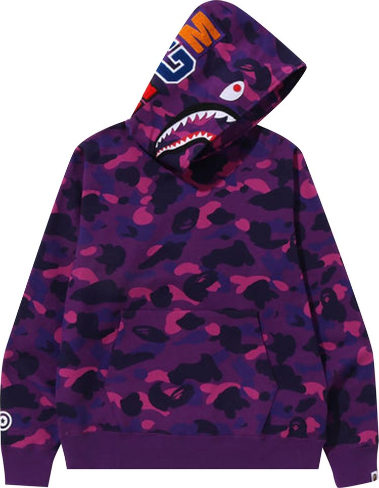 BAPE Color Camo Shark Pullover Hoodie 'Purple'