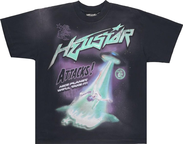 Hellstar Attacks T-Shirt 'Black/Green'