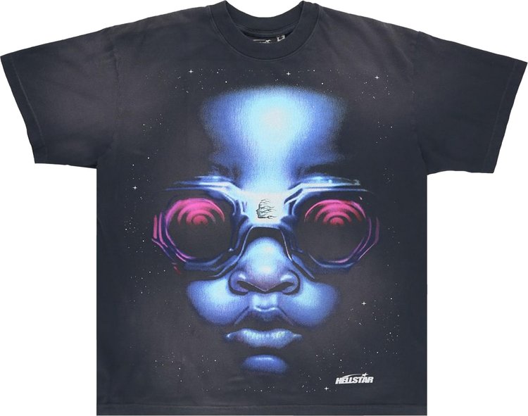 Hellstar Goggle T-Shirt 'Black/Blue'