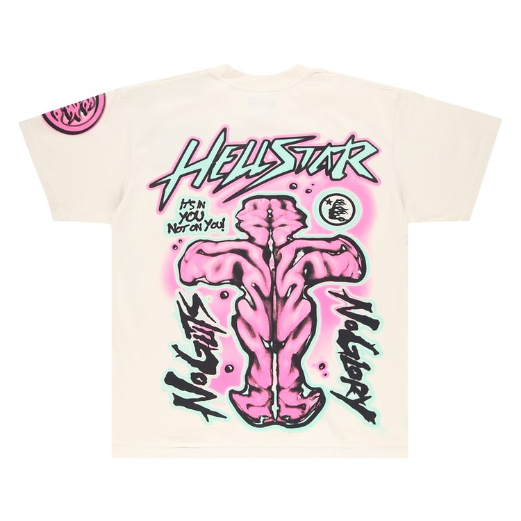 Hellstar No Guts No Glory T Shirt WhitePink