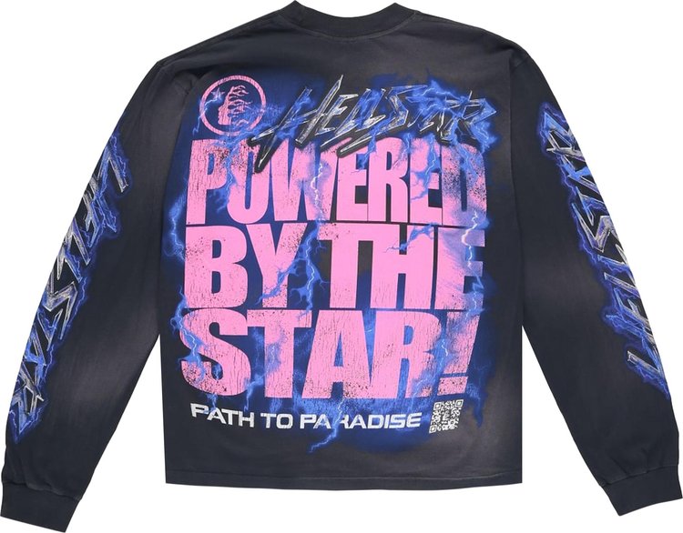 Hellstar Powered By The Star Long Sleeve T Shirt BlackPurple