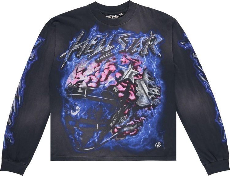 Hellstar Powered By The Star Long-Sleeve T-Shirt 'Black/Purple'