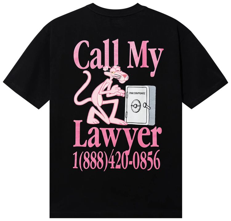 Market Pink Panther Call My Lawyer T Shirt Black