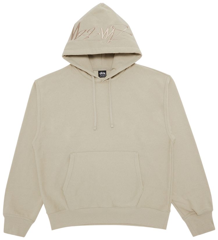Stussy Back Hood Applique Hoodie Khaki