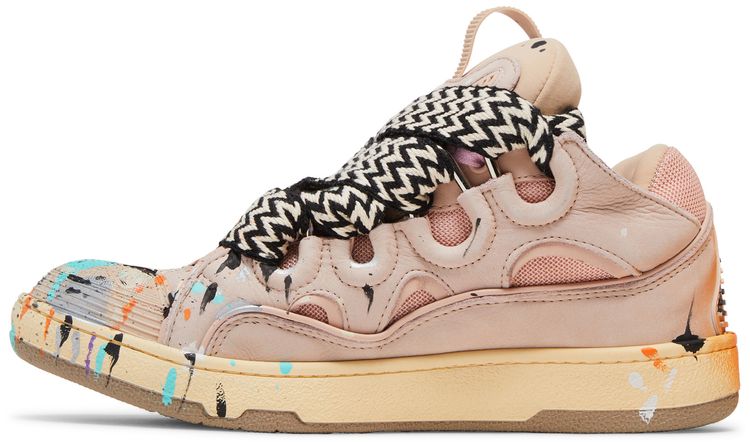 Gallery Dept x Lanvin Curb Light Sneakers Paint Drip   Pale Pink