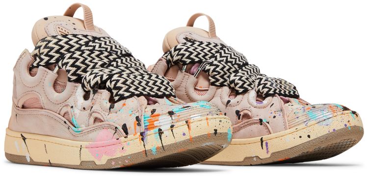 Gallery Dept x Lanvin Curb Light Sneakers Paint Drip   Pale Pink
