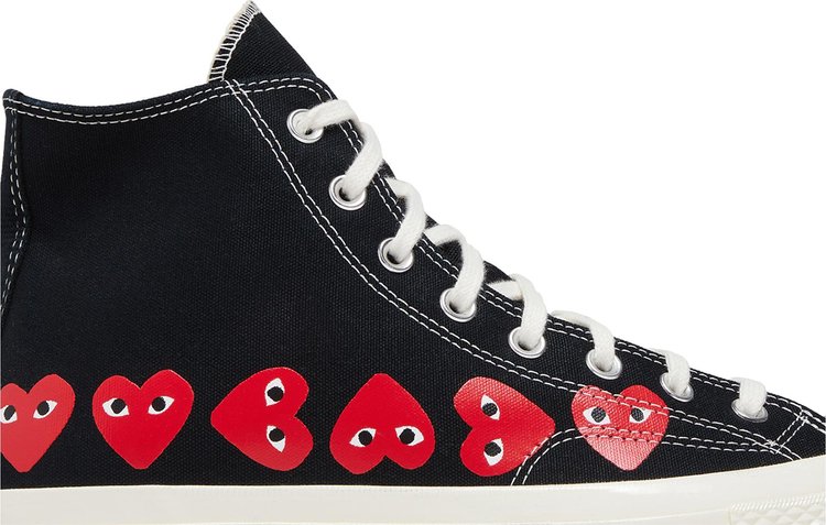 Comme des Garcons PLAY x Chuck 70 High Multi Heart   Black