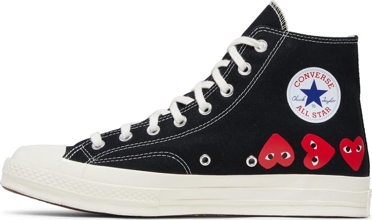 Comme des Garcons PLAY x Chuck 70 High Multi Heart   Black