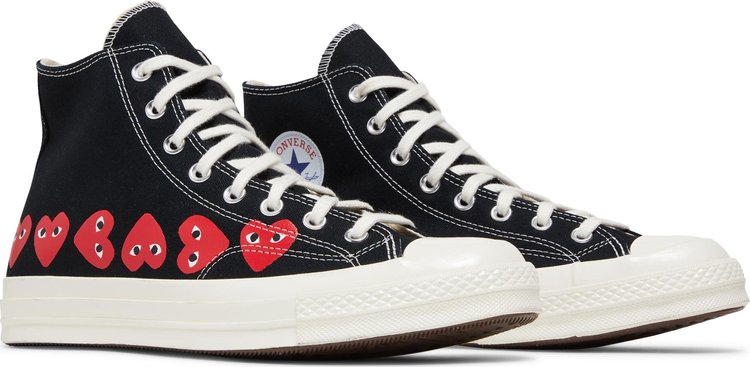 Comme des Garcons PLAY x Chuck 70 High Multi Heart   Black