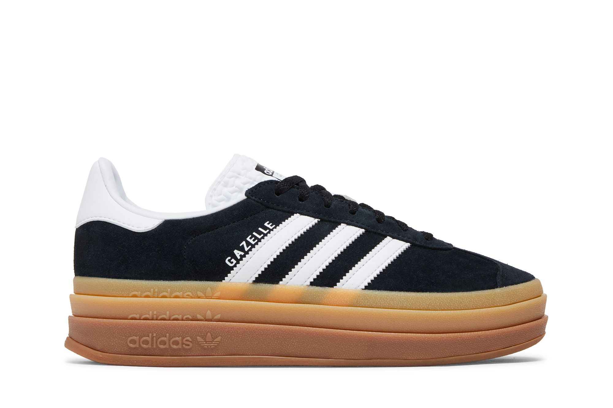 Black suede adidas gazelle gum sole clearance