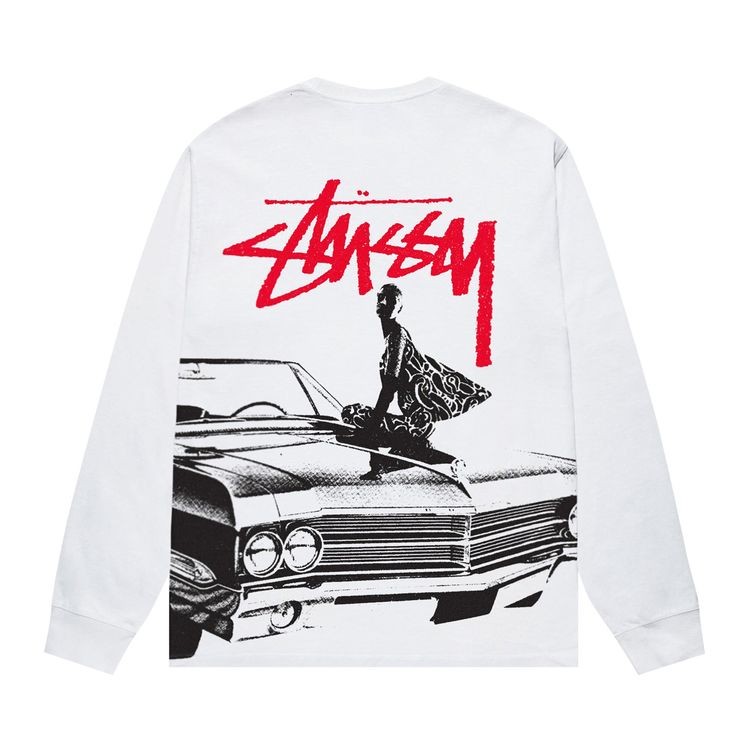 Stussy Beat Crazy Long Sleeve Tee White