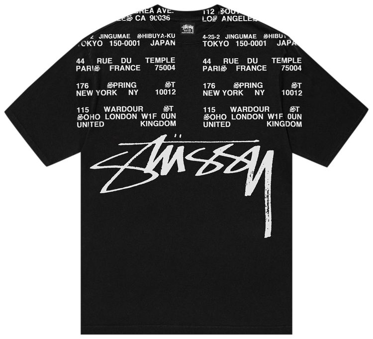 Stussy Locations Tee Pigment Dyed Black