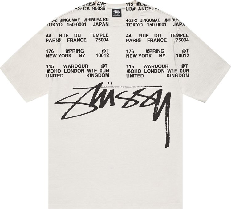Stussy Locations Tee Pigment Dyed 'Natural'