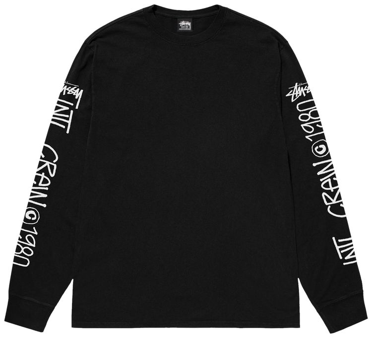 Stussy International Crew Long Sleeve Tee Black