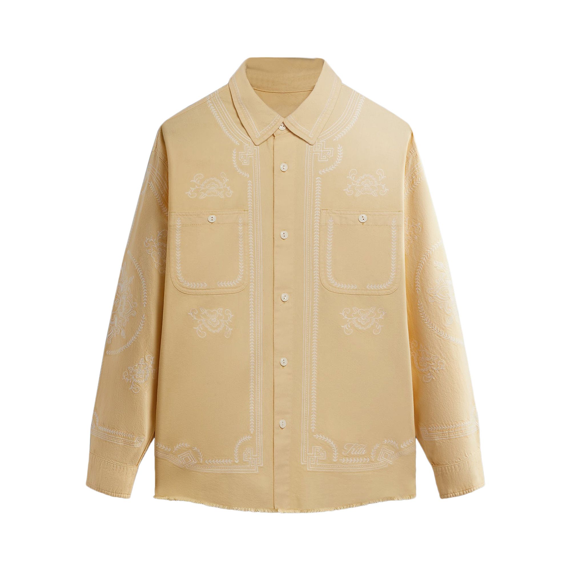 Buy Kith Raw Hem Denim Apollo Shirt 'Blonde' - KHM031811 795 | GOAT