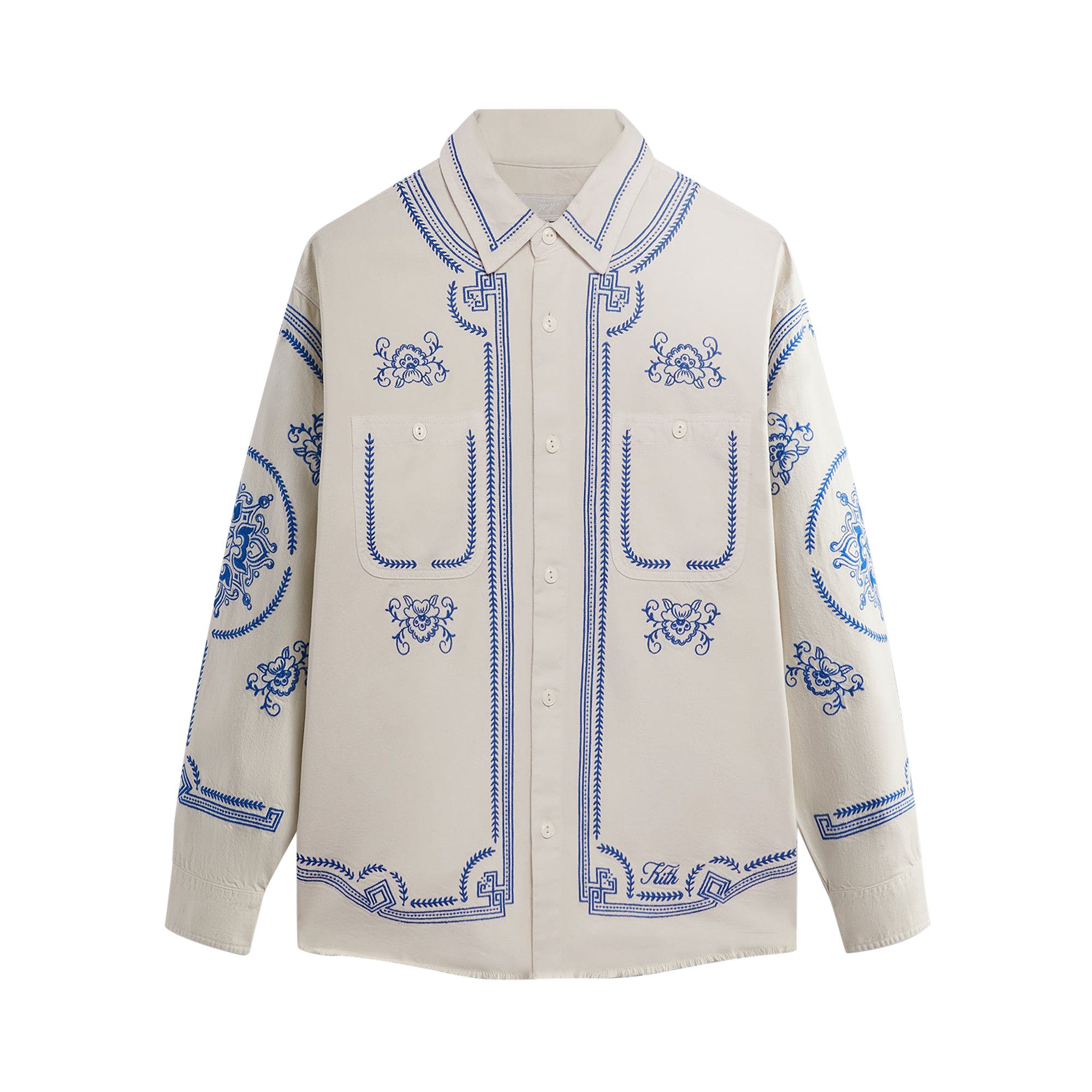 Buy Kith Raw Hem Denim Apollo Shirt 'Sandrift' - KHM031811