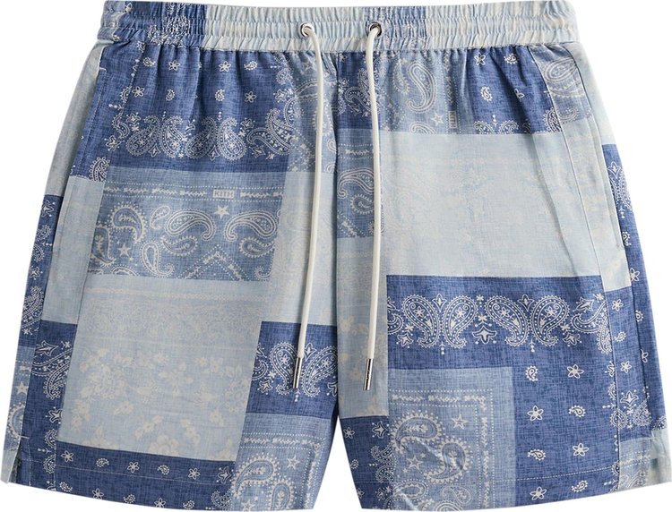 Kith Washed Paisley Active Short Light Indigo