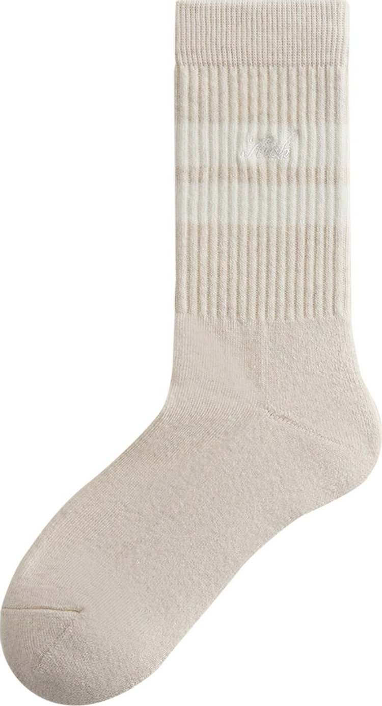 Kith Stripe Crew Socks With Script Embroidery Lace