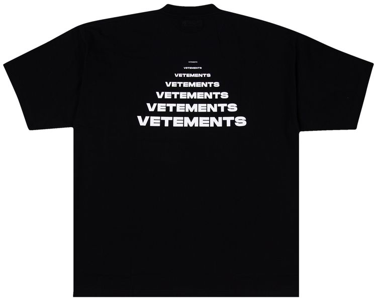 Vetements Pyramid Logo T Shirt Black