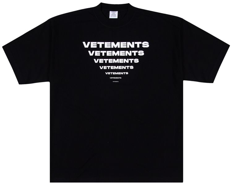 Vetements Pyramid Logo T Shirt Black
